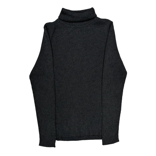 Vintage Ralph Lauren Roll Neck Jumper - Large Grey Cotton
