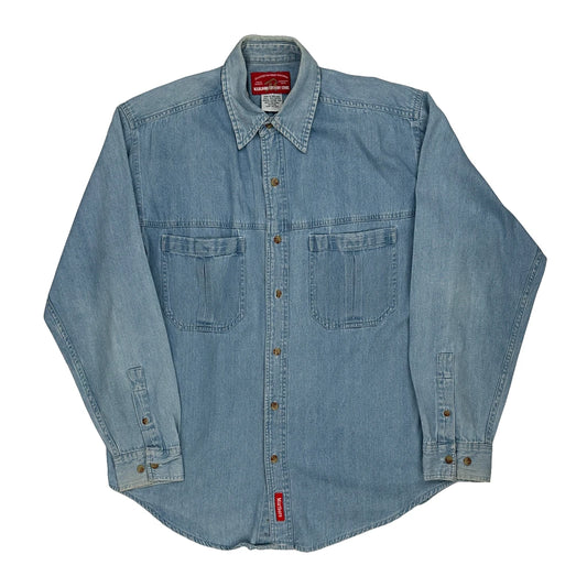 Marlboro Denim Shirt - Small Blue Cotton