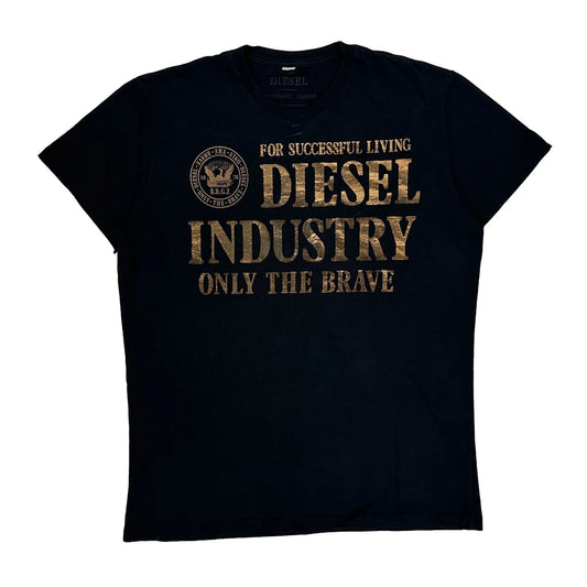 Vintage Diesel T-Shirt - XL Black Cotton