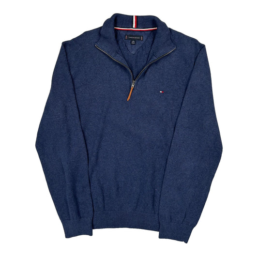 Vintage Tommy Hilfiger 1/4 Zip - XL Blue Cotton