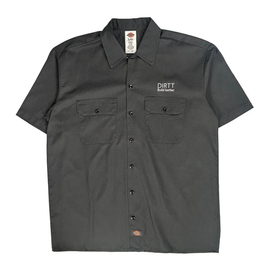 Dirtt Build Better Dickies Short Sleeve Shirt - Large Black Polyester Blend