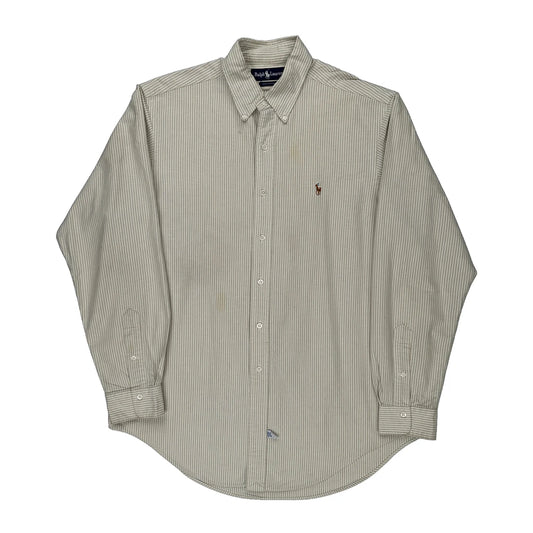 Ralph Lauren Striped Shirt - Large Beige Cotton
