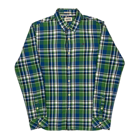 Tommy Hilfiger Checked Shirt - Small Blue Cotton
