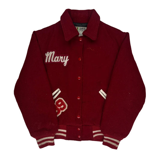 Vintage 1989 Lincoln Raiders Trophy Jackets College Varsity Jacket - Medium Red Wool Blend