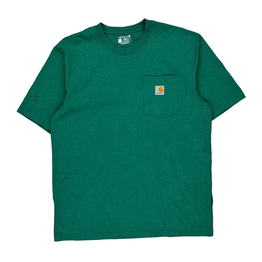 Carhartt T-Shirt - Large Green Cotton