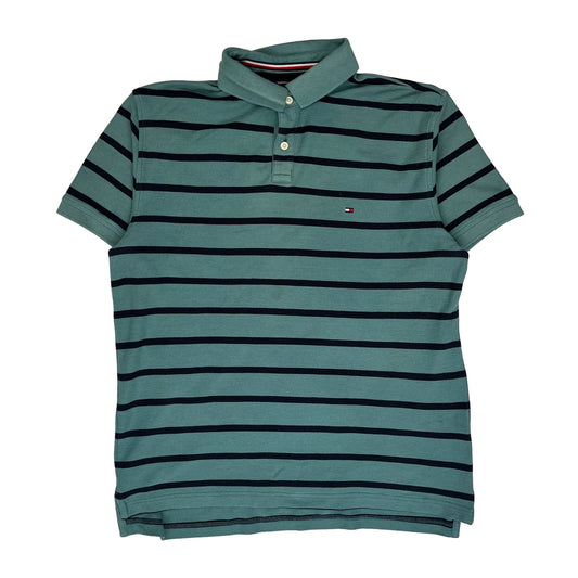 Vintage Tommy Hilfiger Polo Shirt - Large Green Cotton