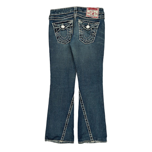 True Religion Boot Cut Jeans - 30W UK 8 Blue Cotton