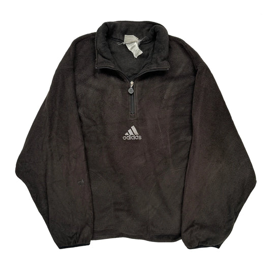 Adidas Fleece 1/4 Zip - 2XL Black Polyester