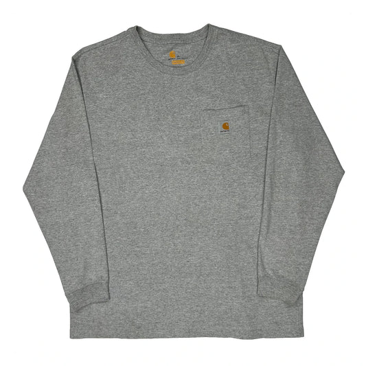 Carhartt Long Sleeve T-Shirt - XL Grey Cotton Blend