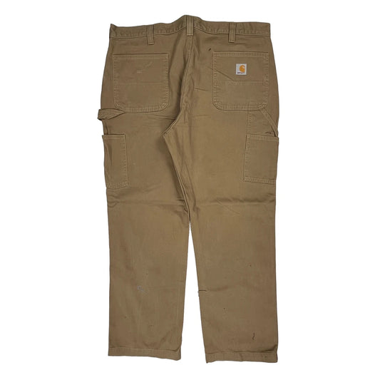 Carhartt Double Knee Carpenter Trousers - 40W 30L Brown Cotton