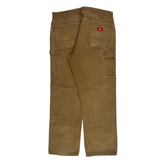 Dickies Carpenter Trousers - 36W 32L Brown Cotton