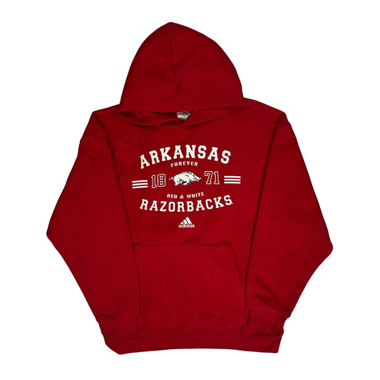 Arkansas Razorbacks Adidas College Hoodie - Medium Red Cotton Blend