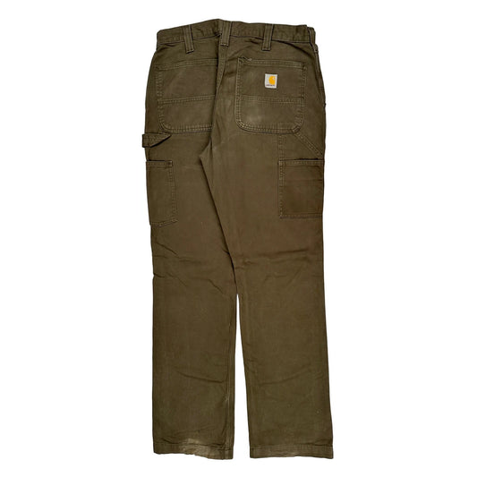 Carhartt Double Knee Carpenter Trousers - 32W 34L Brown Cotton