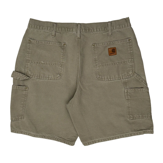 Carhartt Baggy Carpenter Shorts - 34W 9L Beige Cotton
