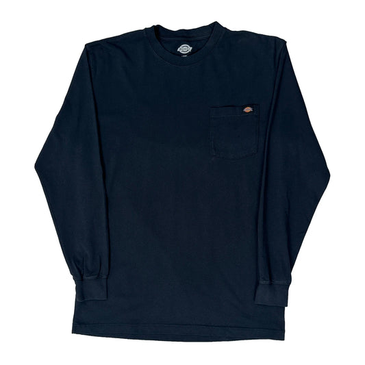 Vintage Dickies Tall Long Sleeve T-Shirt - Large Navy Cotton