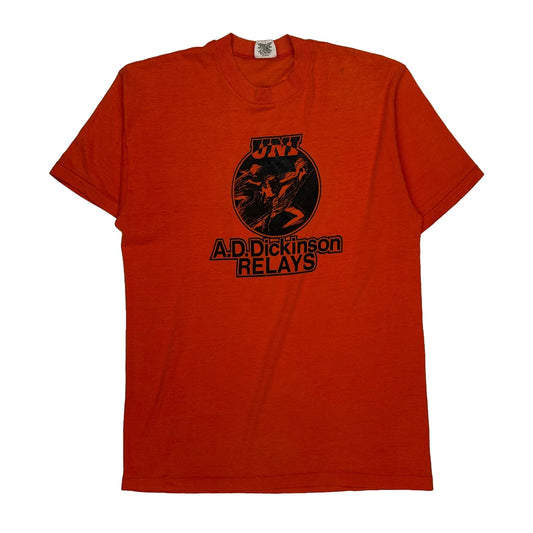 Vintage Unbranded Single Stitch T-Shirt - XL Orange Cotton