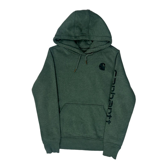 Relaxed Fit Carhartt Hoodie - Small Green Cotton Blend