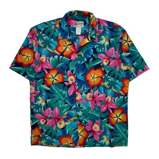 Hilo Hattie Floral Hawaiian Shirt - Large Multicoloured Cotton