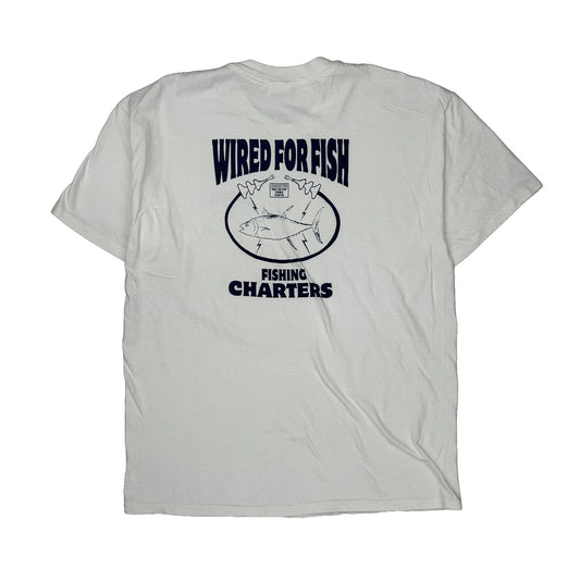 Fishing Charters Hanes Single Stitch T-Shirt - XL White Cotton