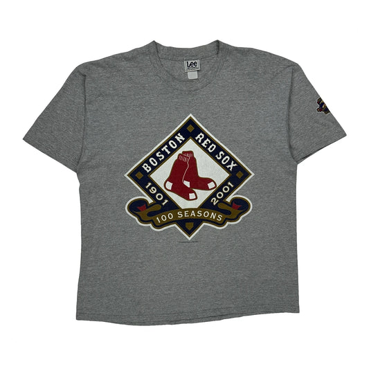 Vintage Boston Red Sox Lee Sport Mlb T-Shirt - XL Grey Cotton