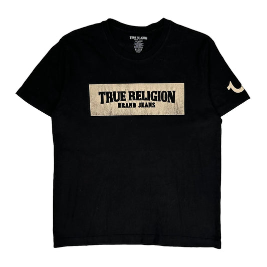 True Religion Graphic T-Shirt - Large Black Cotton