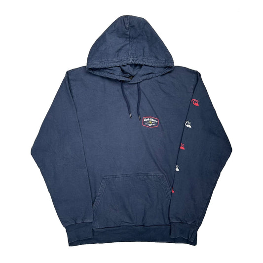 Vintage Surf Goods Quiksilver Graphic Hoodie - XL Navy Cotton