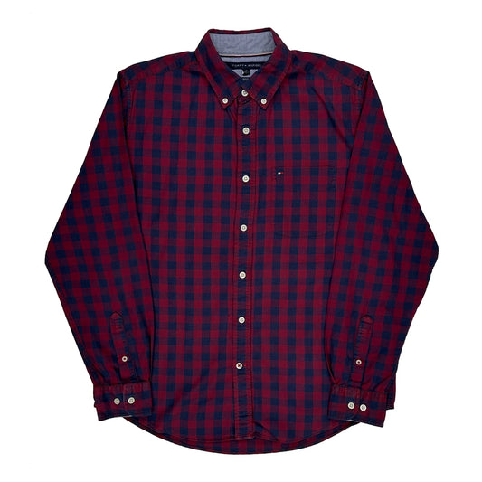 Tommy Hilfiger Checked Shirt - Medium Red Cotton