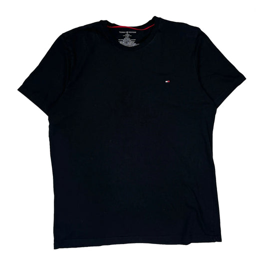 Tommy Hilfiger T-Shirt - Large Black Cotton