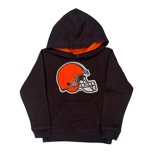 Age 5-6 Cleveland Browns Nfl Graphic Hoodie - Medium Brown Cotton Blend