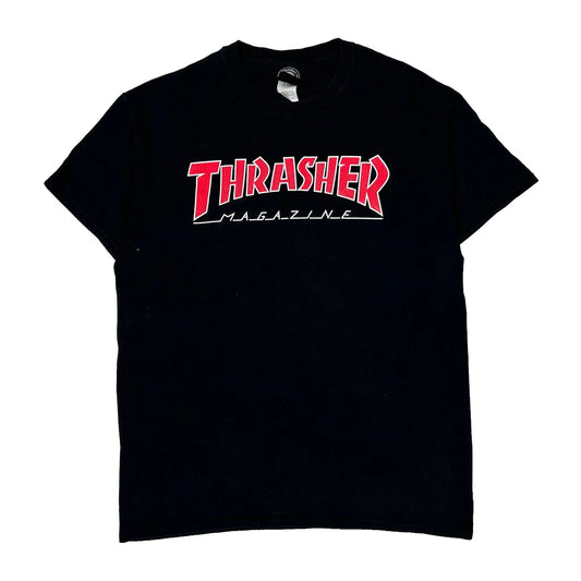 Thrasher Spellout T-Shirt - Medium Black Cotton