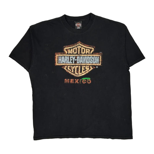 Mexico Harley Davidson Graphic T-Shirt - 2XL Black Cotton