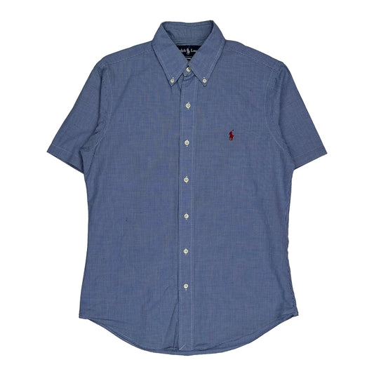 Ralph Lauren Checked Short Sleeve Shirt - Small Blue Cotton