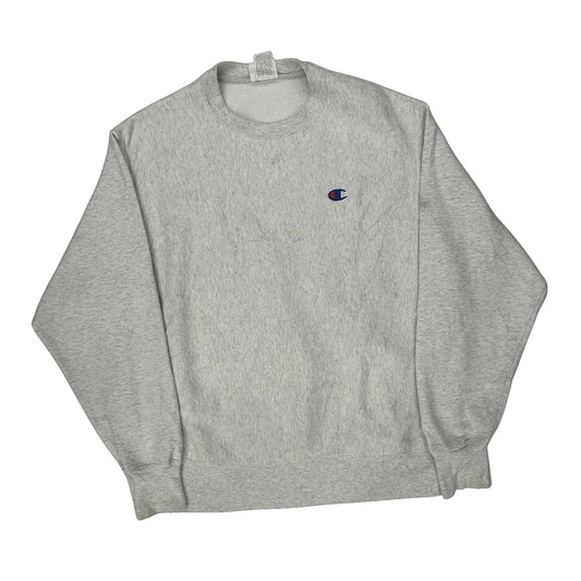 Reverse Weave Champion Sweatshirt - Large Grey Cotton Blend