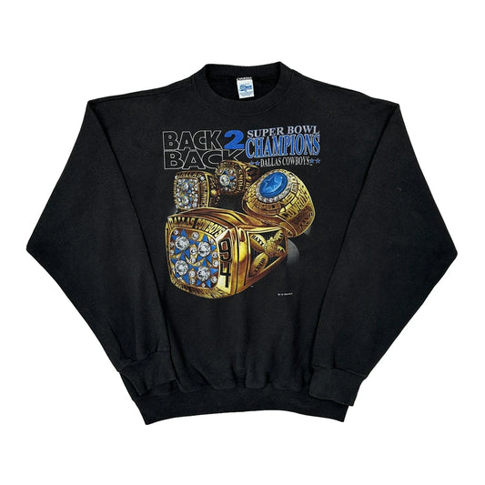 Vintage Made In USA Dallas Cowboys Salem Nfl Sweatshirt - XL Black Cotton Blend