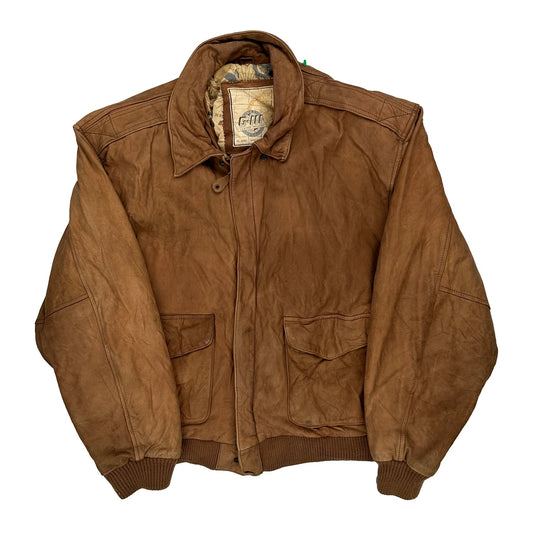 G-Iii Flight Leather Jacket - Large Brown Leather