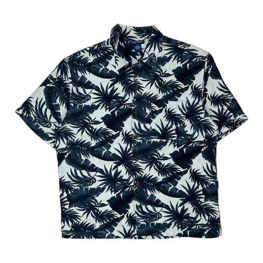 High Sierra Floral Hawaiian Shirt - Medium Blue Linen