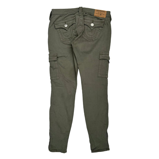 True Religion Cargo Trousers - 29W UK 8 Green Cotton