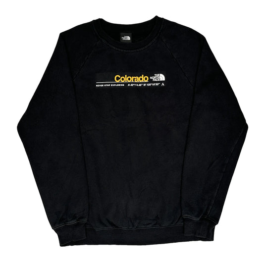 The North Face Spellout Sweatshirt - Medium Black Cotton Blend