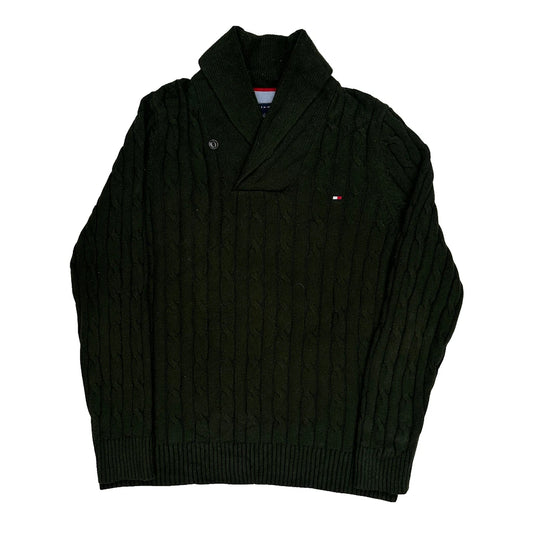 Vintage Tommy Hilfiger Tall Jumper - Large Green Cotton