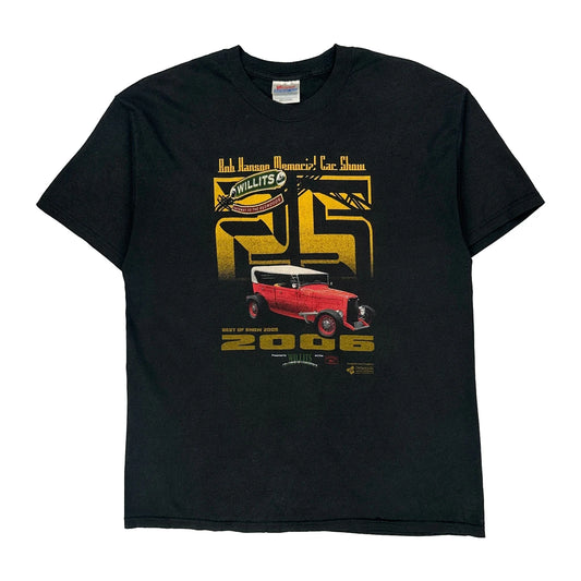 Car Show Hanes Graphic T-Shirt - Large Black Cotton Blend