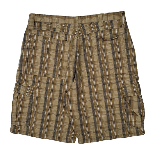 Wrangler Checked Cargo Shorts - 34W 10L Beige Cotton