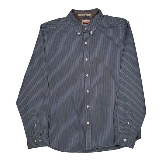 Levis Striped Shirt - Large Blue Cotton