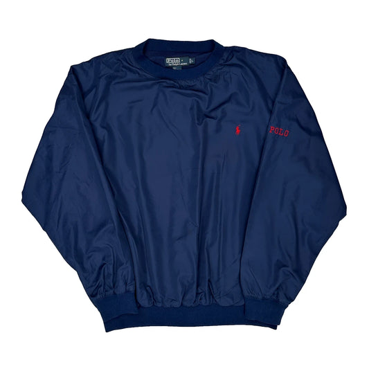 Vintage Polo By Ralph Lauren Windbreaker - Large Blue Polyester
