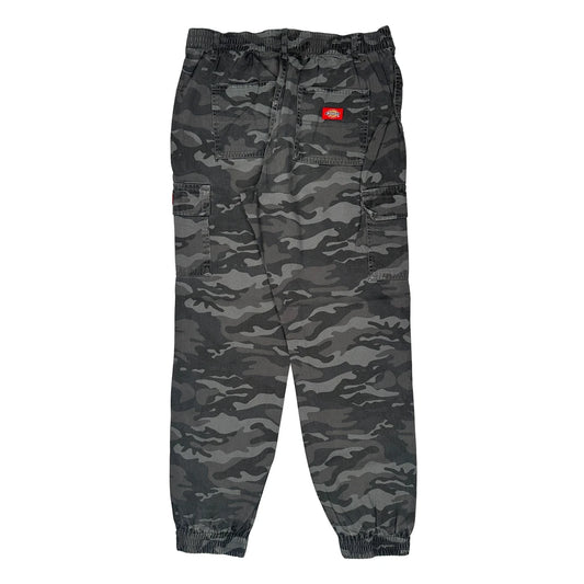 Dickies Camo Cargo Trousers - Large Grey Cotton