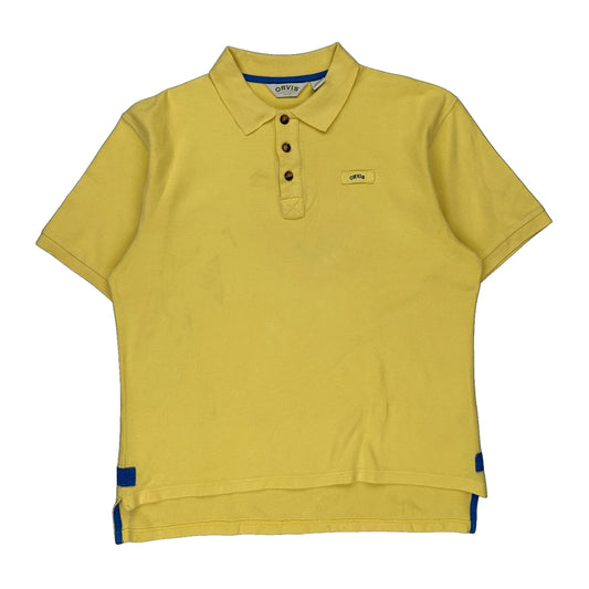 Orvis Polo Shirt - Large Yellow Cotton