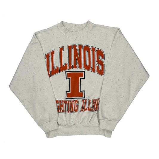 Illinois Fighting Illini Champion Sweatshirt - Small Orange Cotton Blend
