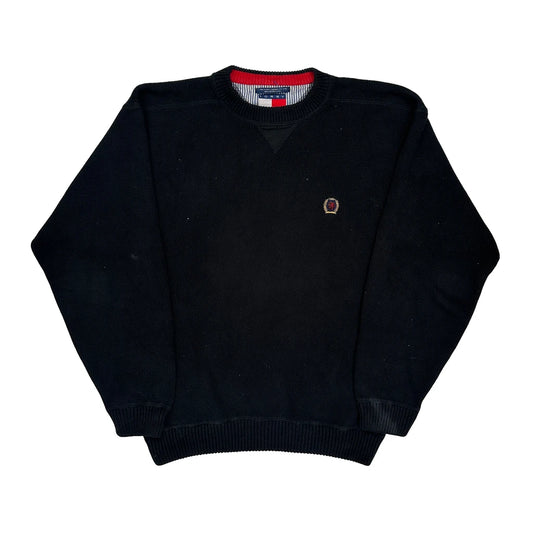 Tommy Hilfiger Chunky Knit Jumper - Large Black Cotton