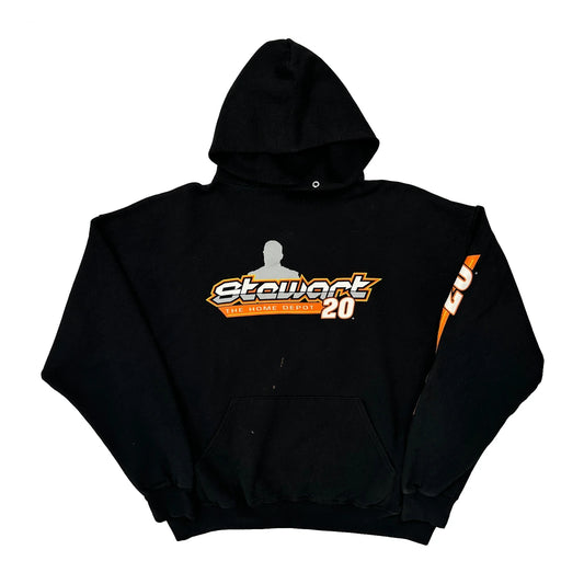 Vintage Tony Stewart Winners Circle Nascar Hoodie - XL Black Polyester Blend