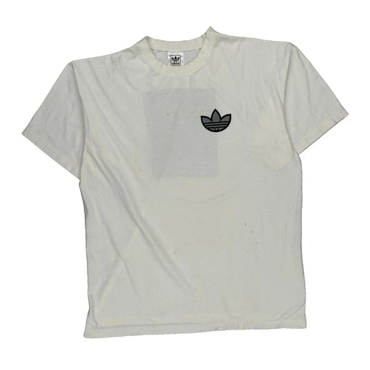 Vintage Adidas T-Shirt - Large White Cotton