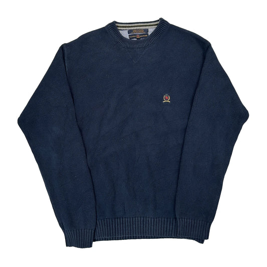 Vintage Tommy Hilfiger Jumper - Large Blue Cotton